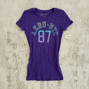 y2k deadstock purple aero tee